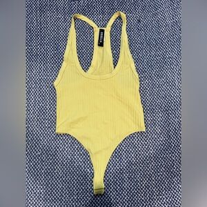 Vibrant Yellow Ribbed Bodysuit